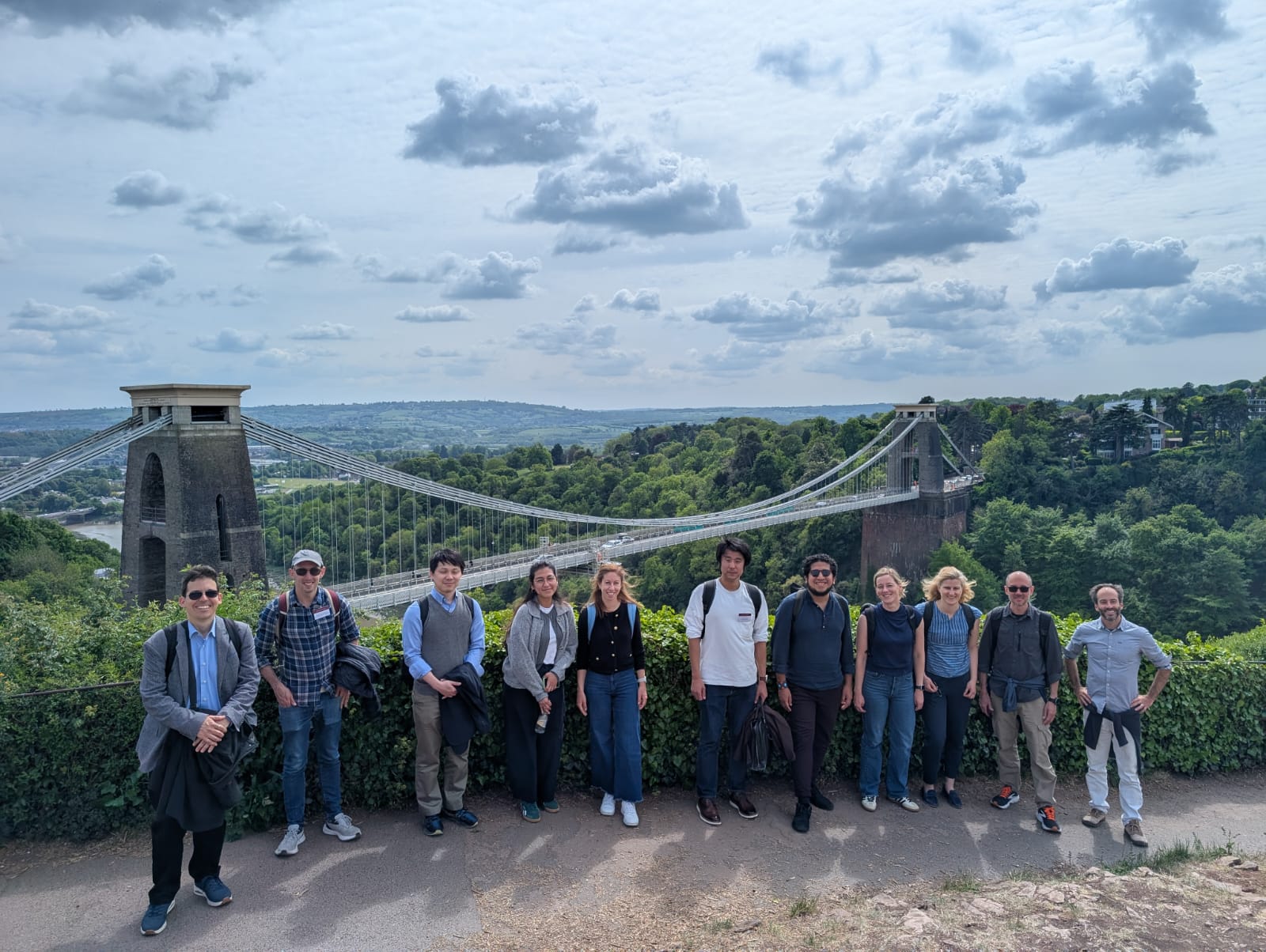 Participants of the BÆM 2025 development economics workshop in front of the Clifton Suspension Bridge